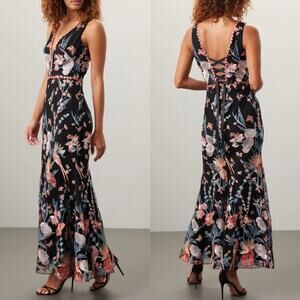 Marchesa Notte Butterfly Embroidered Gown Size 10